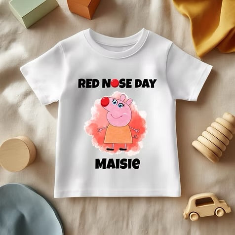 Peppa Pig Red Nose Day - White T/Shirt - Long Sleeve Top - Jumper - Hoody