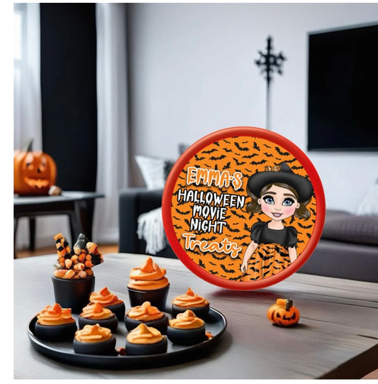Halloween Movie Night Sweet Tub Stickers