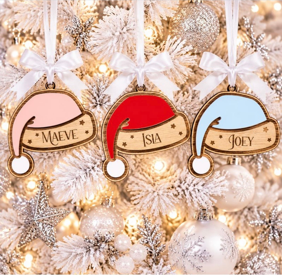 Personalised Santa Hats Ornament