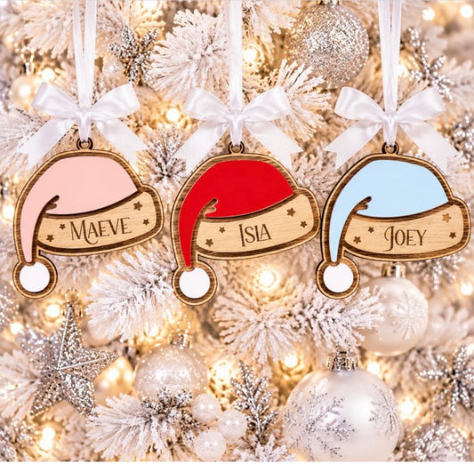 Personalised Santa Hats Ornament
