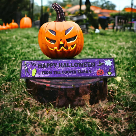 Happy Halloween Sign - Purple