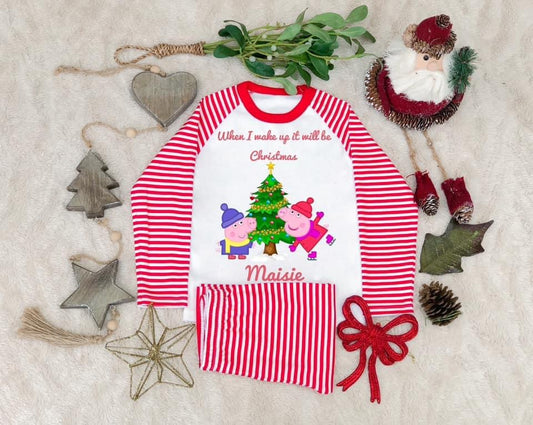 Christmas Striped Peppa & George Pig Pjs