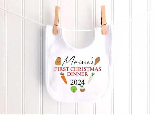 First Christmas Dinner Bib