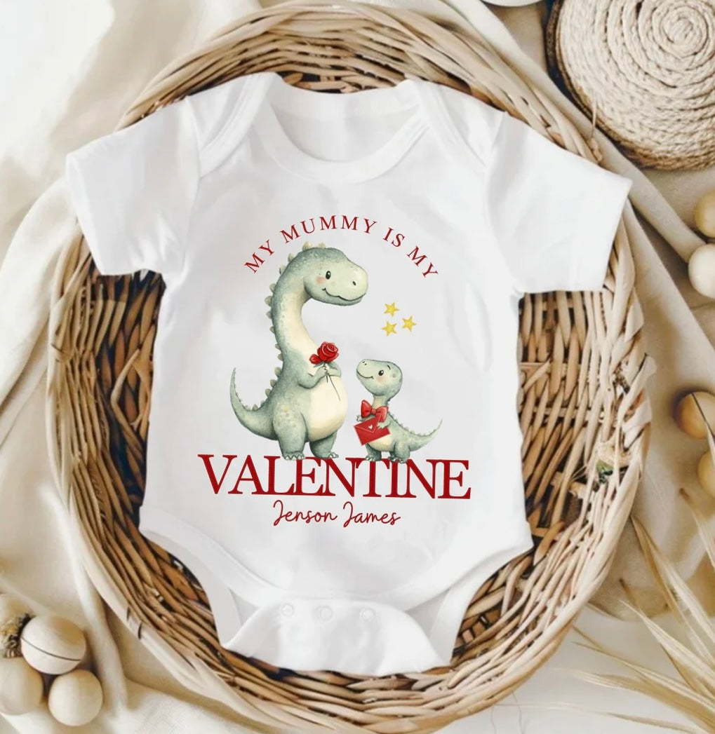 My Mummy is My Valentine Vest - Dinosaur