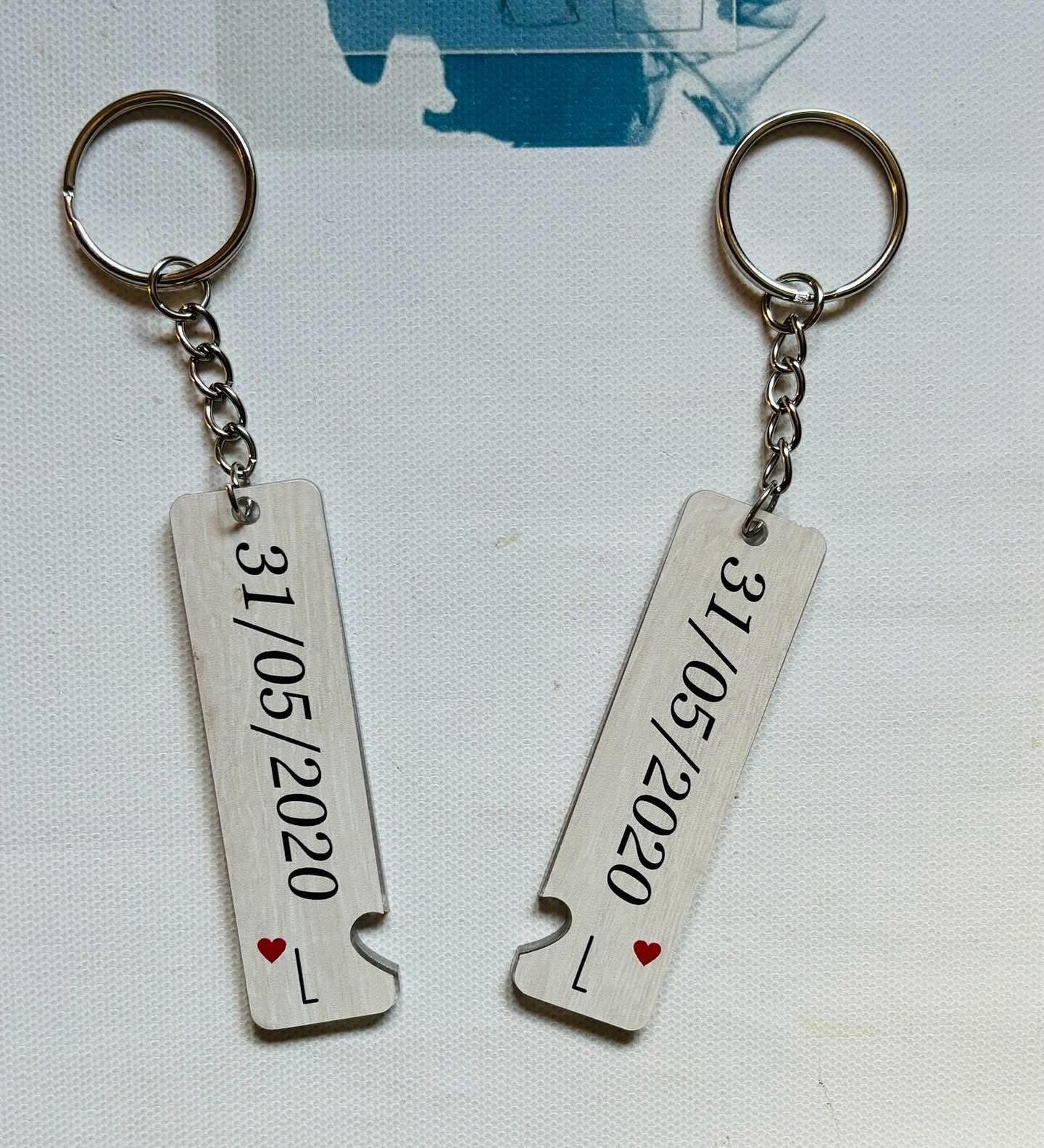 Date & Initial Keyring - Pair