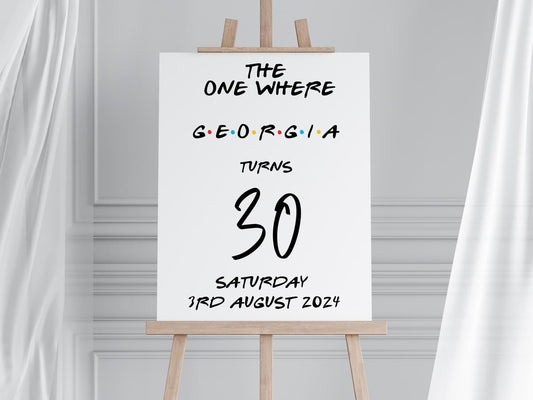 Personalised THE ONE WHERE  Birthday Party Boards