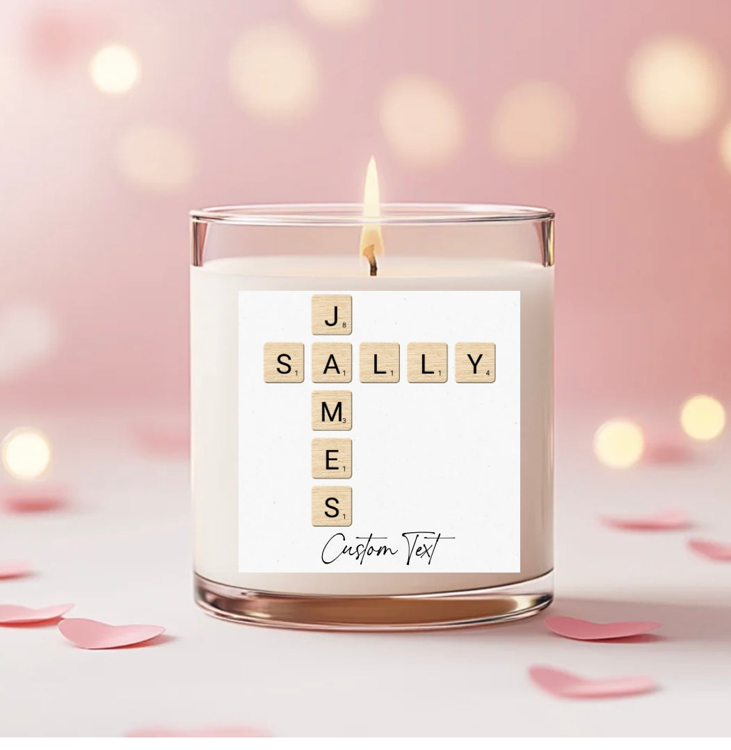 Scented Candles - Valentines Scrabble Candle