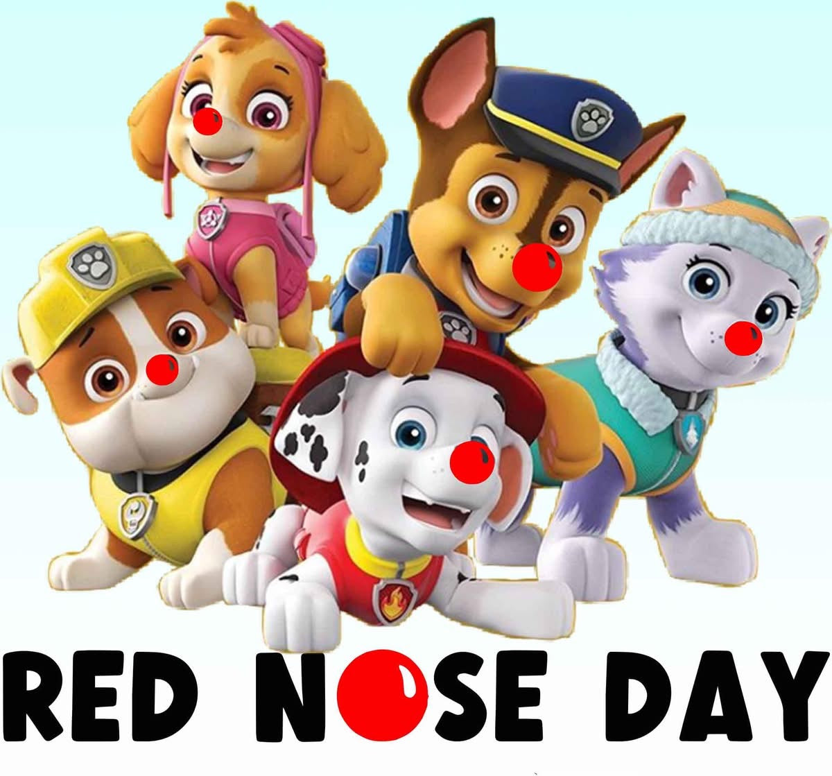 Paw Patrol Red Nose Day - White T/Shirt - Long Sleeve Top - Jumper - Hoody