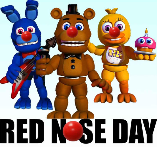 Five Nights at Freddie's Red Nose Day - White T/Shirt - Long Sleeve Top - Jumper - Hoody