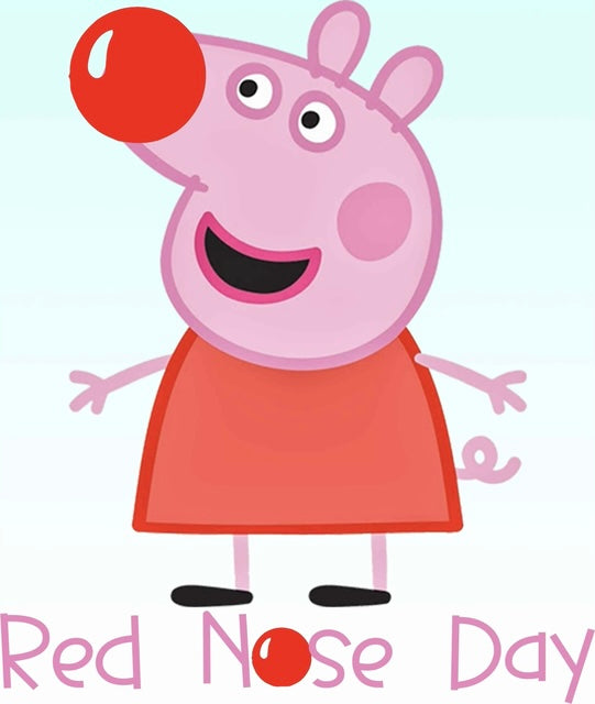 Peppa Pig Red Nose Day - White T/Shirt - Long Sleeve Top - Jumper - Hoody