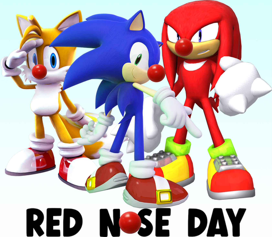 Sonic & Friends Red Nose Day - White T/Shirt - Long Sleeve Top - Jumper - Hoody