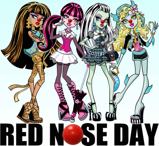 Monster High Red Nose Day - White T/Shirt - Long Sleeve Top - Jumper - Hoody