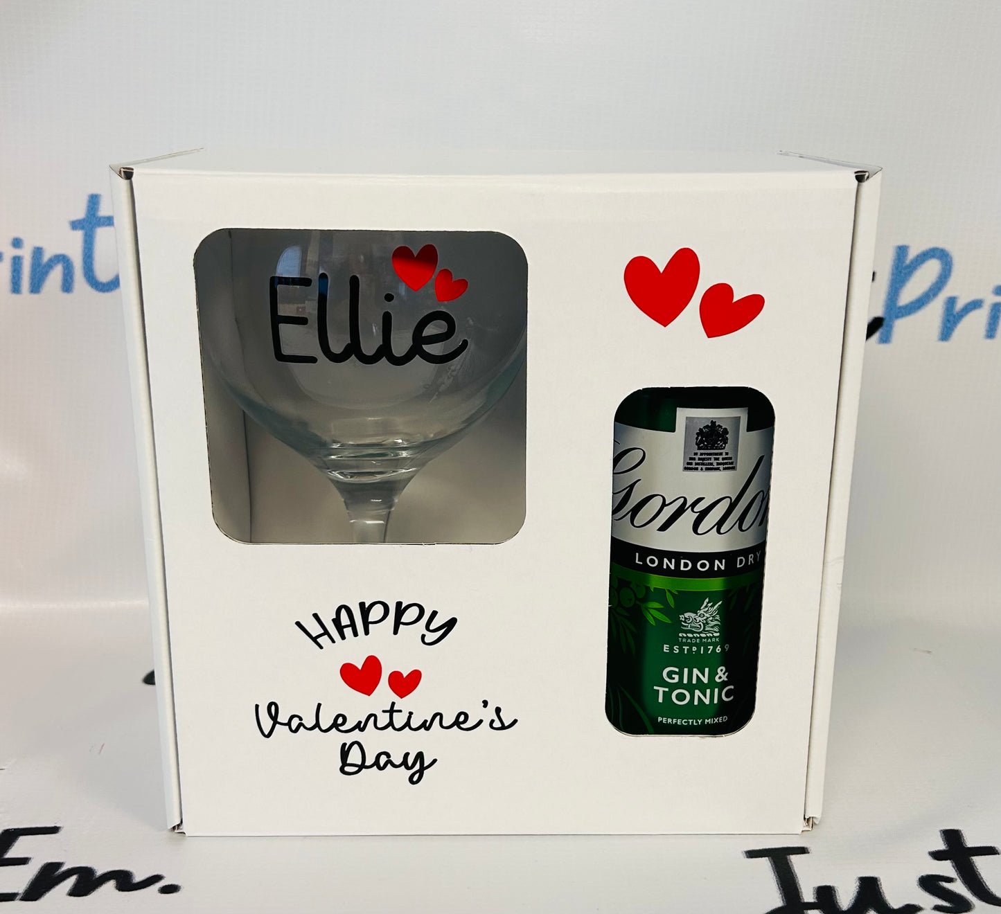 Valentine Glass & Can Holder Gift Box