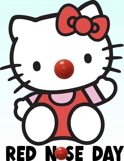 Hello Kitty Red Nose Day - White T/Shirt - Long Sleeve Top - Jumper - Hoody