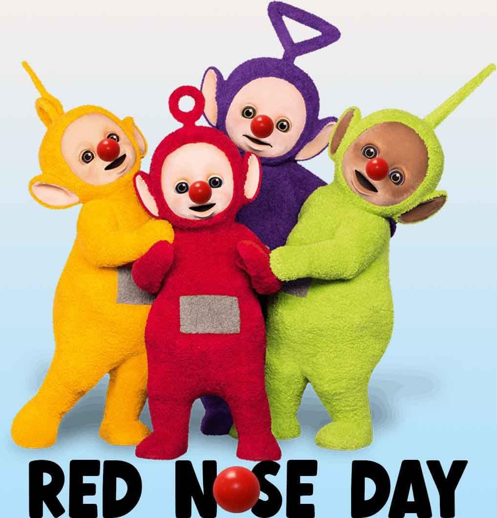 Teletubbies Red Nose Day - White T/Shirt - Long Sleeve Top - Jumper - Hoody