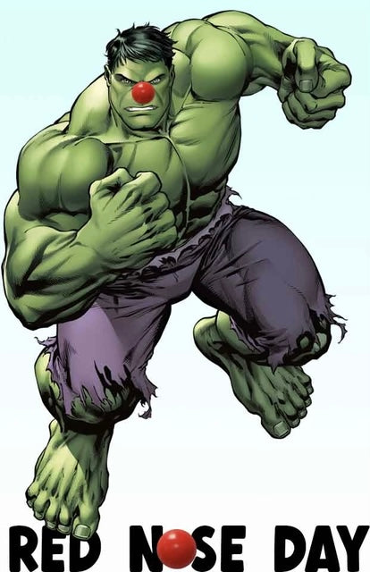 Hulk Red Nose Day - White T/Shirt - Long Sleeve Top - Jumper - Hoody