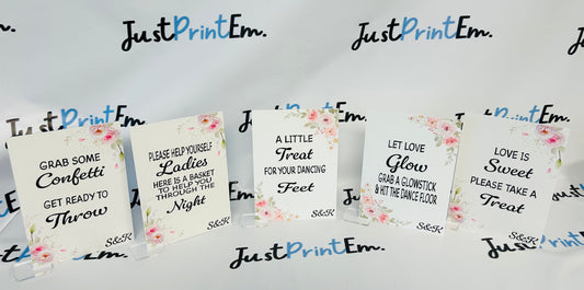 Light Pink Roses Wedding Signs