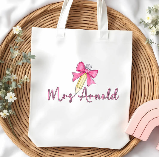 Bow Pencil Tote Bag