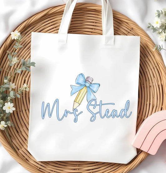 Bow Pencil Tote Bag