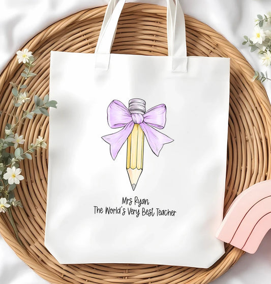 Bow Pencil Tote Bag