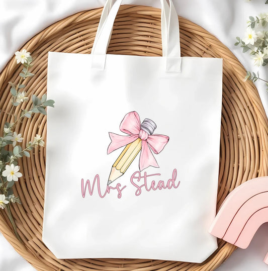 Bow Pencil Tote Bag