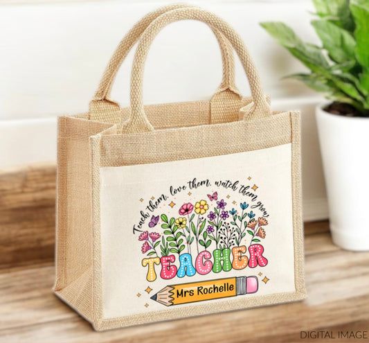 Teacher Mini Jute Bag