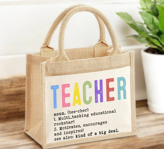 Teacher Mini Jute Bag