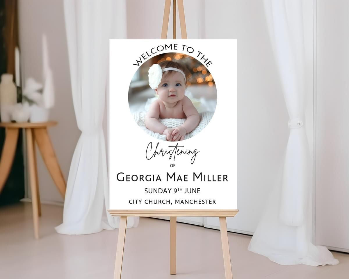 Christening Welcome Board Photo Board